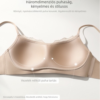 2606 Csipkés vállpánt nélküli seamless melltartó nőknek, vékony fazon, összegyűjtés és emelés kismellre, kényelmes hátsó rész
