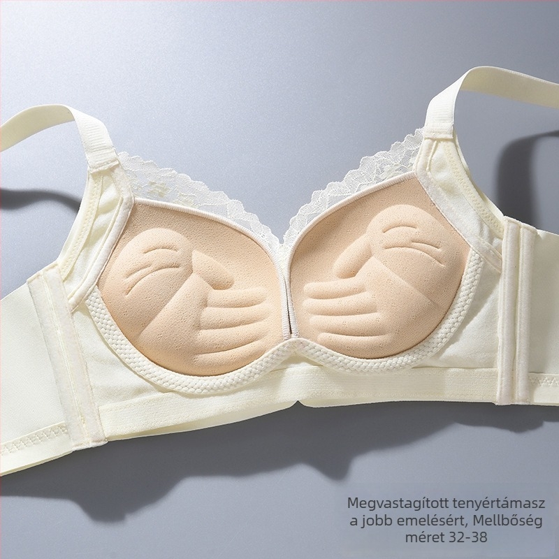 Csipkés melltartó merevítő nélkül, 4 cm vastagított kosár, push-up kis mellhez