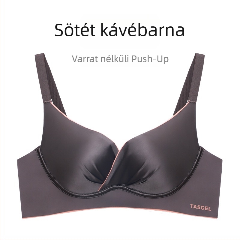 Drót nélküli női melltartó közepesen vastag párnázással, felemeli és összegyűjti a kicsi kebleket, oldalsó támaszt nyújt
