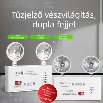 Pulode LED vészvilágító kettős fejjel tűzvédelmi és evakuációs célokra