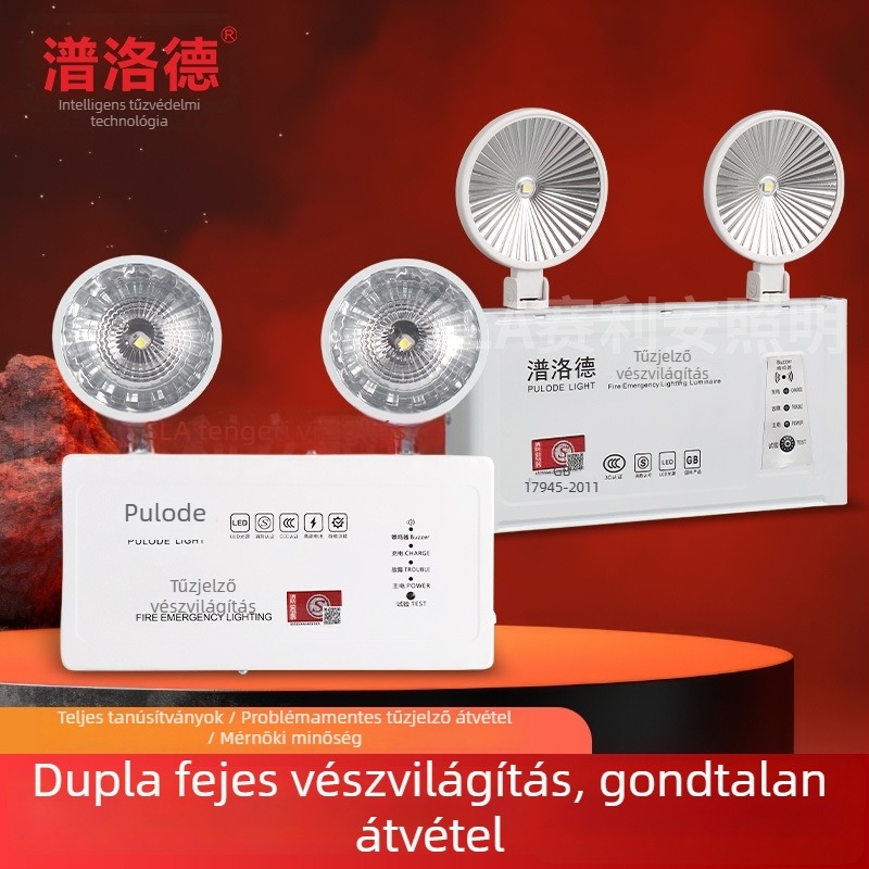 Pulode LED vészvilágító kettős fejjel tűzvédelmi és evakuációs célokra