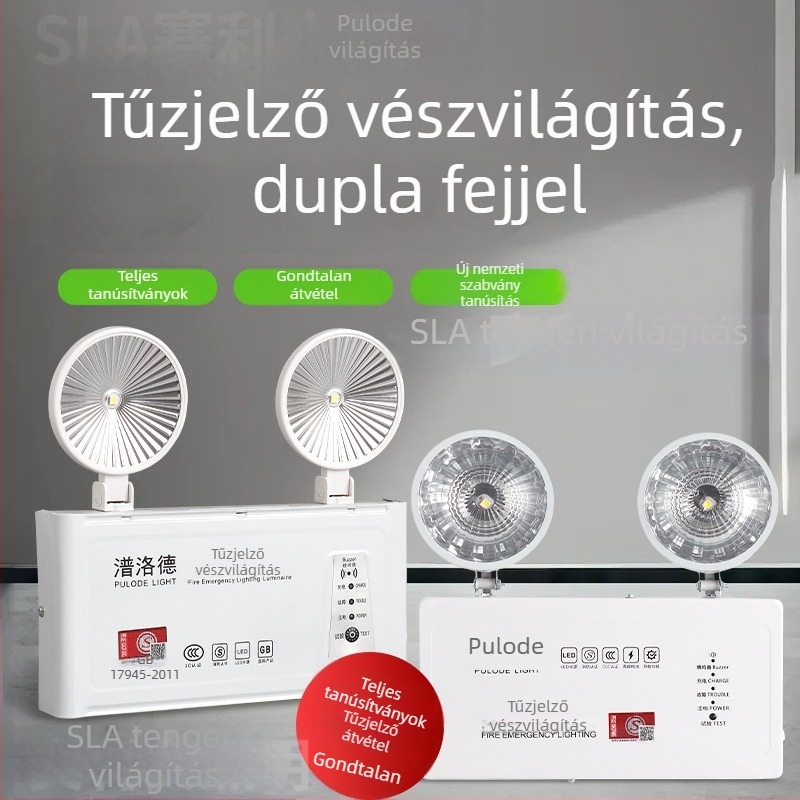 Pulode LED vészvilágító kettős fejjel tűzvédelmi és evakuációs célokra