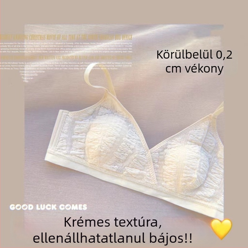 Ultra vékony francia stílusú háromszögkosaras női melltartó, drót nélküli, 3/4-ös habos kosárral, formázó és kényelmes.