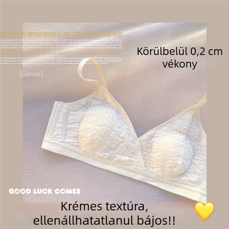Ultra vékony francia stílusú háromszögkosaras női melltartó, drót nélküli, 3/4-ös habos kosárral, formázó és kényelmes.