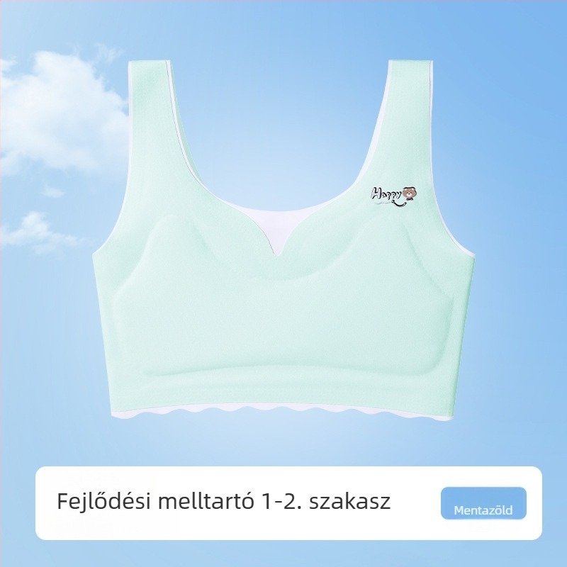 Lányoknak: könnyű, varrás nélküli, vékony betéttel, lélegző nylon anyagú melltartó