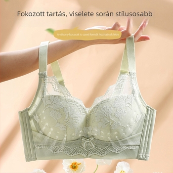 Női csipkés vezeték nélküli melltartó – vékony, lélegző, push-up kis mellhez, felső támasz, lógás elleni, 3/4 kosár, formázott kosár, nyár