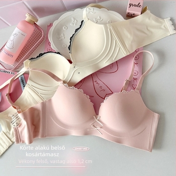 Csipkés Push-Up melltartó, teljes kosár, 3/4 kosár, oldalsó tartás, drótmentes, légáteresztő nylon-spandex