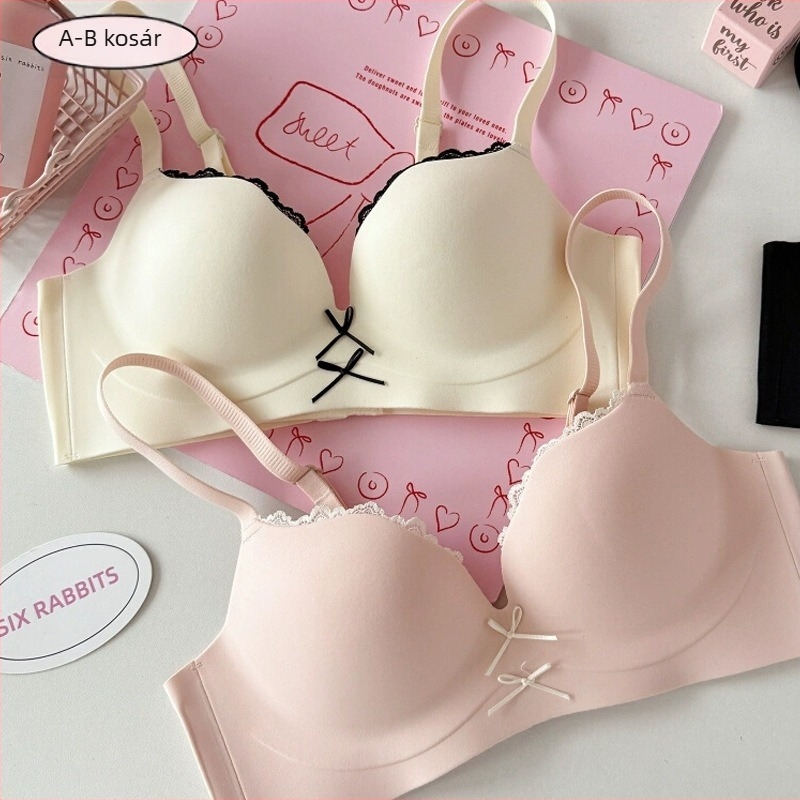 Csipkés Push-Up melltartó, teljes kosár, 3/4 kosár, oldalsó tartás, drótmentes, légáteresztő nylon-spandex