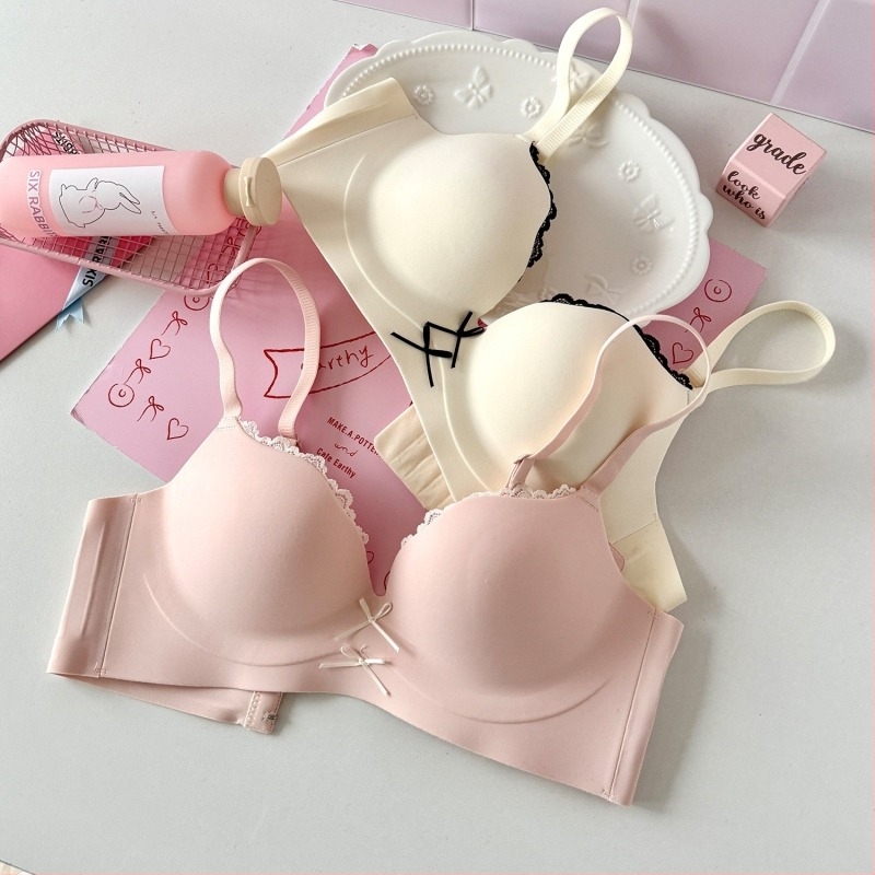 Csipkés Push-Up melltartó, teljes kosár, 3/4 kosár, oldalsó tartás, drótmentes, légáteresztő nylon-spandex