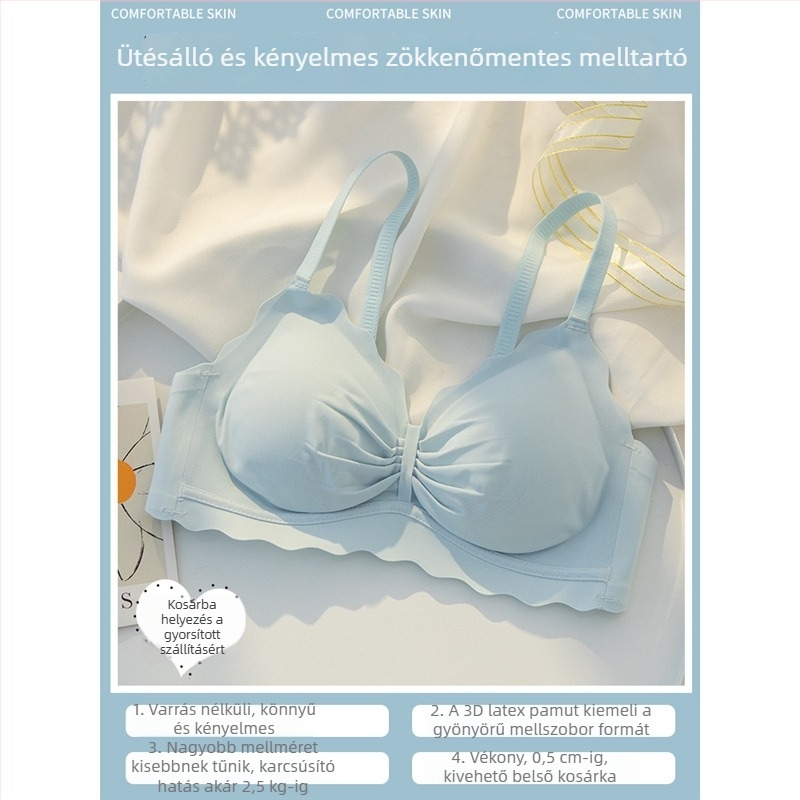 Drót nélküli, sima melltartó kis mellemhez, emelést és oldalsó tartást nyújtó, nyári ultra vékony modell