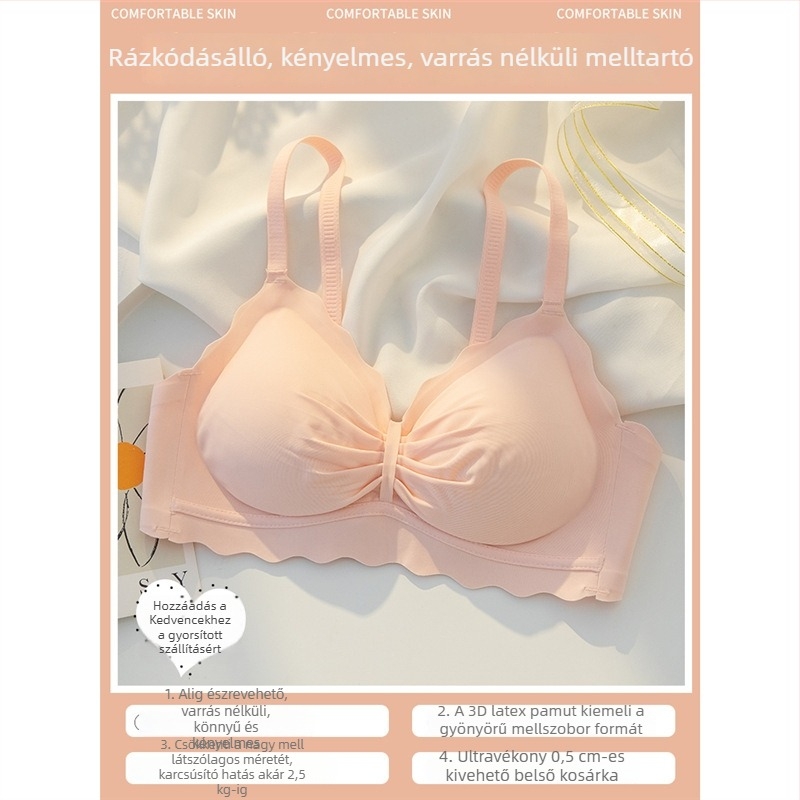 Drót nélküli, sima melltartó kis mellemhez, emelést és oldalsó tartást nyújtó, nyári ultra vékony modell