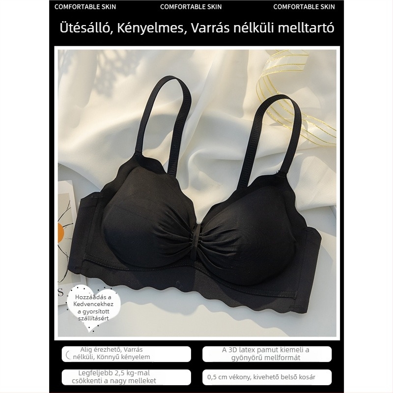Drót nélküli, sima melltartó kis mellemhez, emelést és oldalsó tartást nyújtó, nyári ultra vékony modell