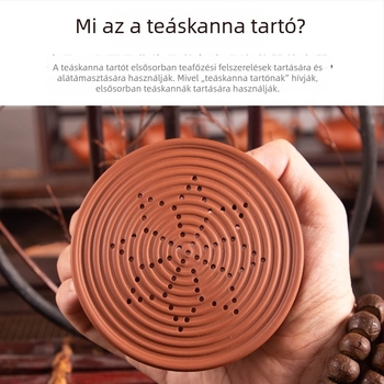 Lila agyag teáskanna tartó és tálca – teázási kiegészítők, teáskanna alátét és állvány, kerámia alap