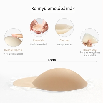 Szilikon mellfelvarró tapaszok, láthatatlan melltartó, anti-lógás, sötét szín