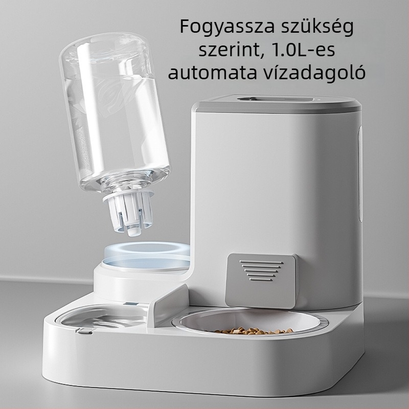 Automatikus etető és vízadagoló macskáknak és kutyáknak, kettős étel- és víztál, nyaki támasz háziállatok számára