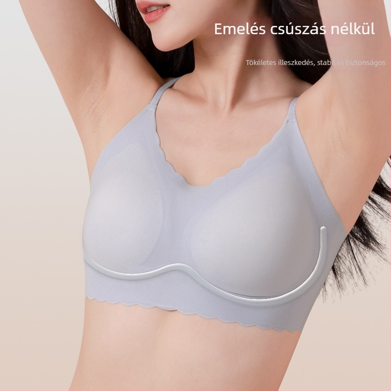 Francia stílusú, vezeték nélküli, varrás nélküli melltartó, állítható pántokkal, lélegző nylon, 3/4 kosár, vékony kialakítás