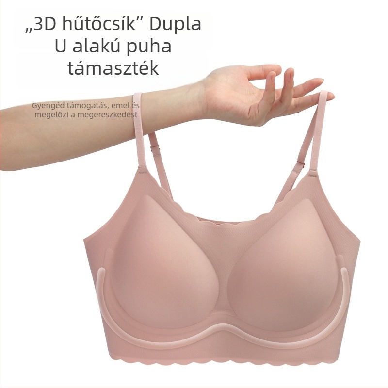 Francia stílusú, vezeték nélküli, varrás nélküli melltartó, állítható pántokkal, lélegző nylon, 3/4 kosár, vékony kialakítás
