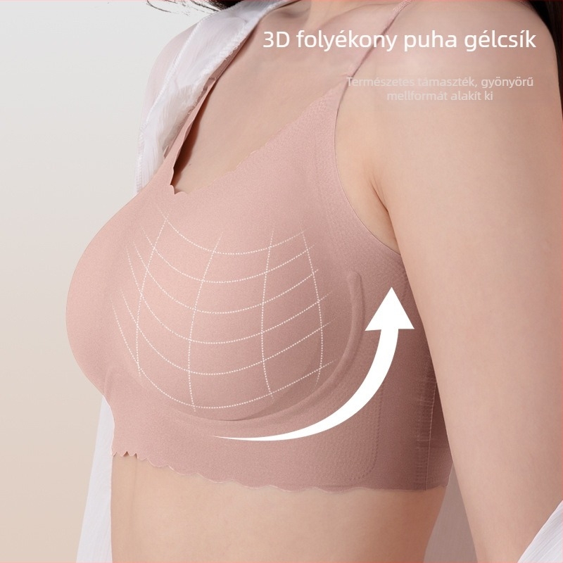 Francia stílusú, vezeték nélküli, varrás nélküli melltartó, állítható pántokkal, lélegző nylon, 3/4 kosár, vékony kialakítás