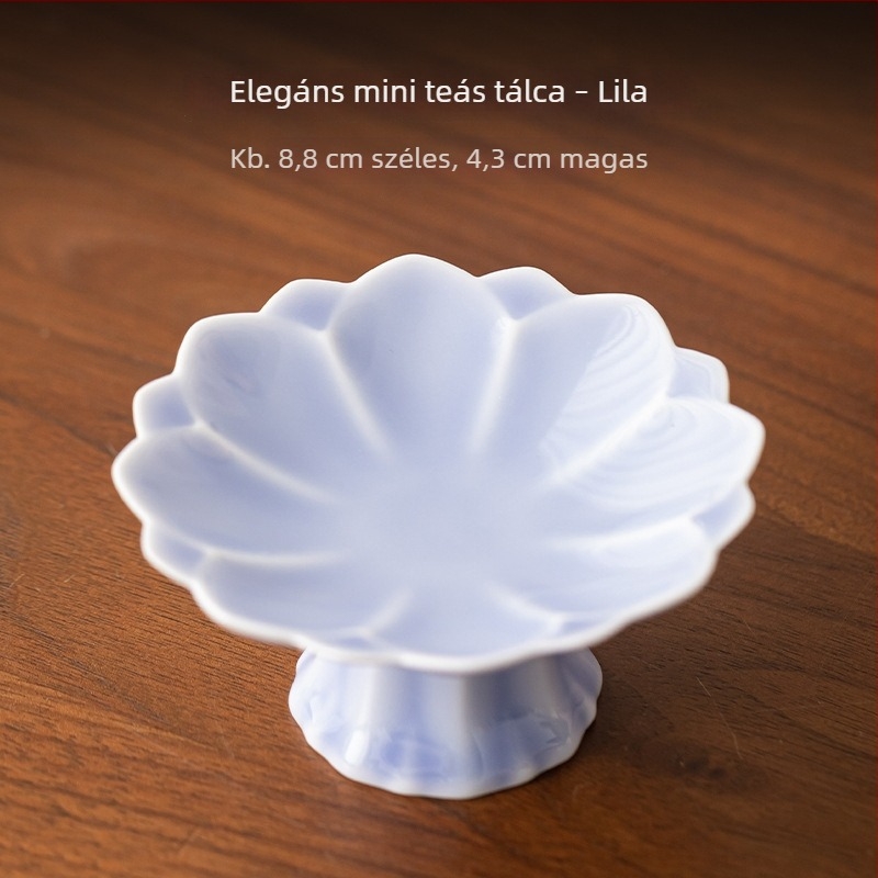 Elegáns mini magas lábú tál gyümölcsre, harapnivalókra és süteményekre – teaceremónia kiegészítő