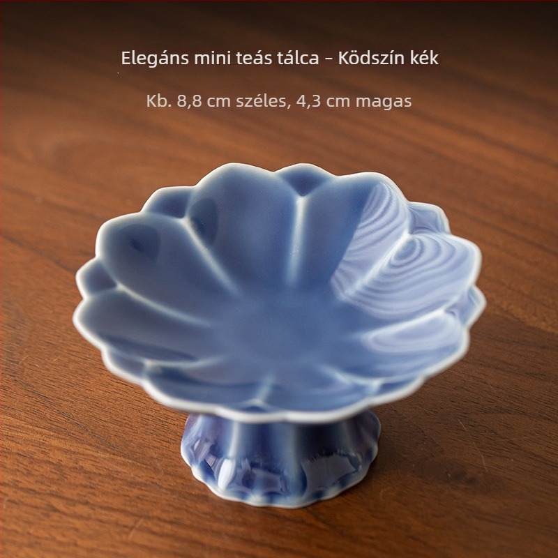 Elegáns mini magas lábú tál gyümölcsre, harapnivalókra és süteményekre – teaceremónia kiegészítő