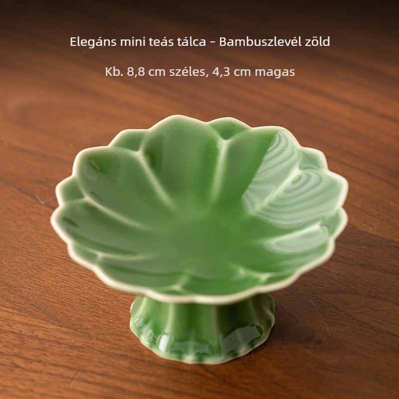 Elegáns mini magas lábú tál gyümölcsre, harapnivalókra és süteményekre – teaceremónia kiegészítő