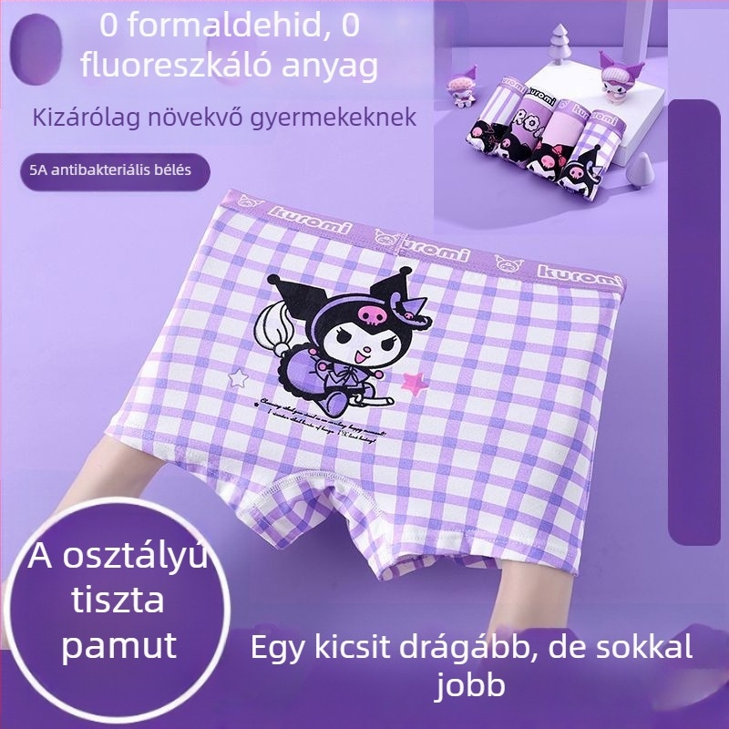 Kulomi gyerekek pamut boxernadrág lányoknak, antibakteriális, kényelmes viselet, nyomás nélkül