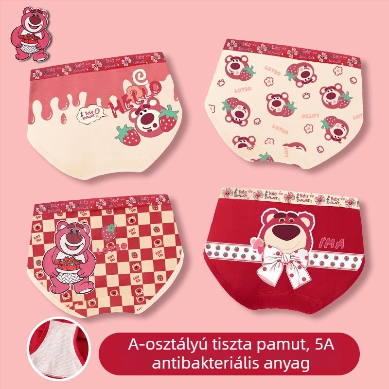 Kulomi gyerekek pamut boxernadrág lányoknak, antibakteriális, kényelmes viselet, nyomás nélkül