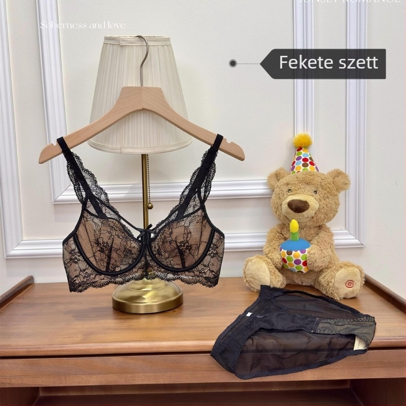 Prémium állítható melltartó nagy mellekhez, francia csipkével, push-up hatás, anti-sag, puha bélés