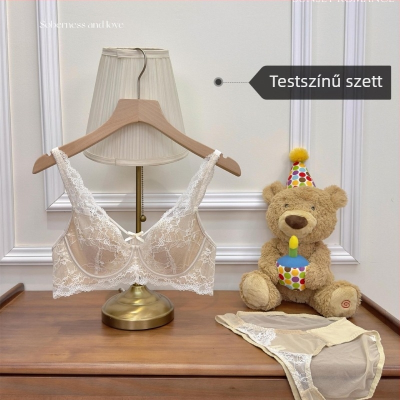 Prémium állítható melltartó nagy mellekhez, francia csipkével, push-up hatás, anti-sag, puha bélés