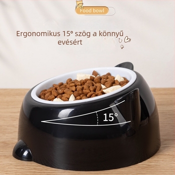 Rozsdamentes acélból készült etetőtál macskáknak és kutyáknak ferde dizájnnal