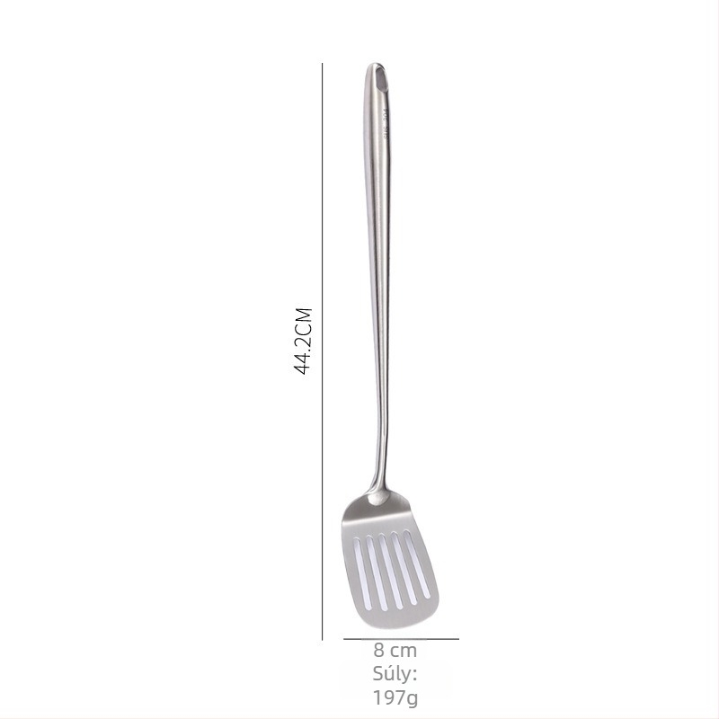 304 rozsdamentes acél stir-fry kanál és hosszú nyelű spatula – konyhai eszköz otthoni használatra