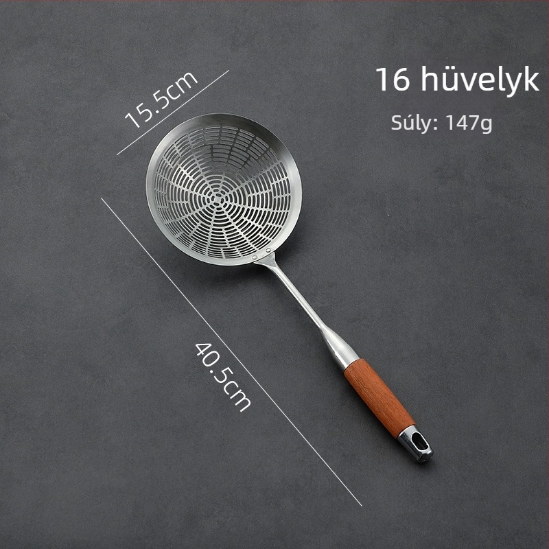 Otthoni konyhai szűrő kampóval a végén, 304-es rozsdamentes acél, szűrőháló