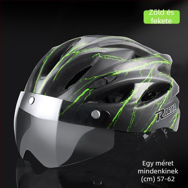 Integrált sisak szemüveggel és mágneses lencsével, uniszex, MTB és országúti kerékpározáshoz