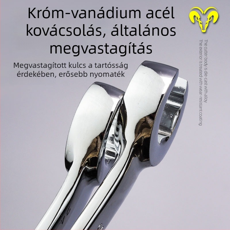 Kétoldalas nyitott végű csőkulcs fékcsövekhez, hexagonális fejű szerszám