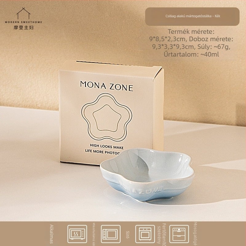 Modern Housewife Monazonekerámia mártásos tál, szójaszósz és ecet tálca, kis tál fűszerekhez, modern egyszerű stílus, szabálytalan forma