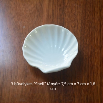 Porcelán kerek tál mártásokhoz és nassolnivalókhoz; mustártál; egyszínű, kínai stílusú dizájn; ajándékba ideális