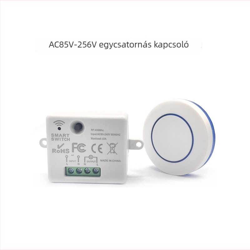 AC-220V vezeték nélküli kapcsoló, vezeték nélkül, öntapadó szerelés, intelligens bútorokhoz, világításhoz és háztartási készülékekhez
