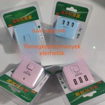 Függőleges, négyszögletes, vezeték nélküli USB konverziós panel otthonra és irodára intelligens USB aljzatokkal