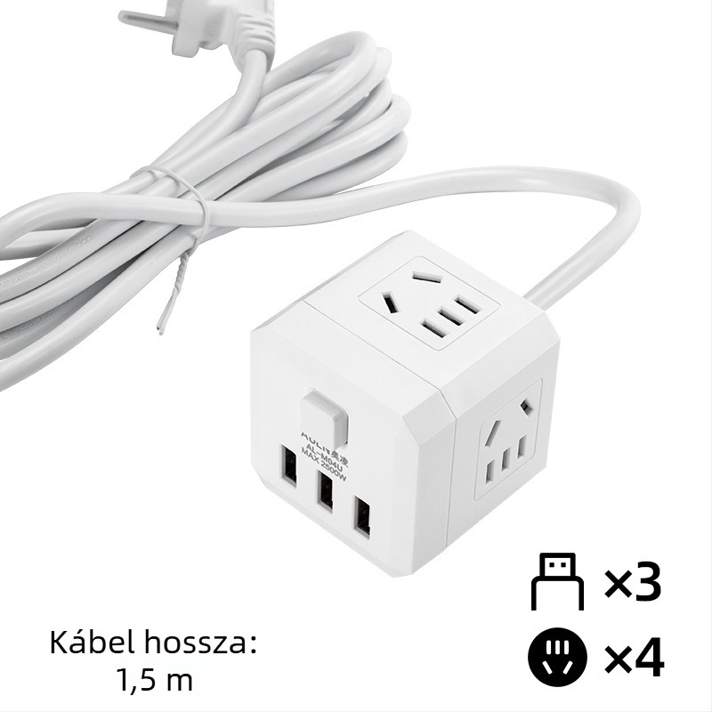Függőleges, négyszögletes, vezeték nélküli USB konverziós panel otthonra és irodára intelligens USB aljzatokkal