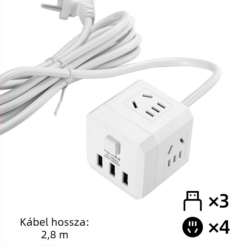 Függőleges, négyszögletes, vezeték nélküli USB konverziós panel otthonra és irodára intelligens USB aljzatokkal