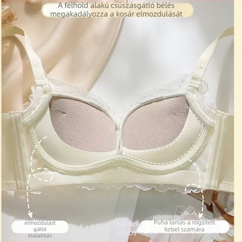 Mulberry selyem csipkés melltartó, állítható, drót nélküli, kényelmes tartás, piros, nőknek
