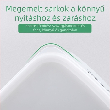 Műanyag ételtároló doboz fedővel, hűtőhöz, ebéddoboz