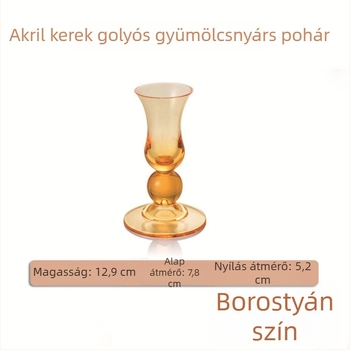 Színes akril gyümölcspohár villatartóval és fogpiszkáló pohárral