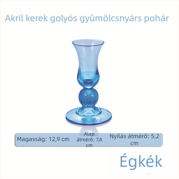 Színes akril gyümölcspohár villatartóval és fogpiszkáló pohárral