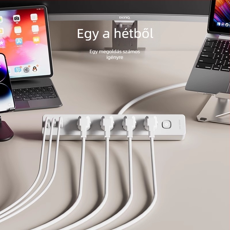 JOYE USB-asztali csipeszes aljzat irodai használatra, állítható, levehető ragasztó tartóval