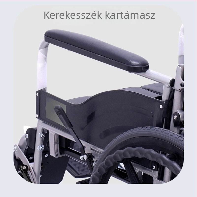 Universális kerekesszék kar ABS műanyagból, bőrrel és habbal, PU bevonattal, kopás- és ütésálló