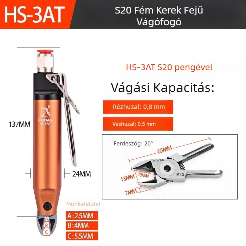 ULEMA pneumatikus olló – műanyag és vezetékek vágására, modell HS-30T