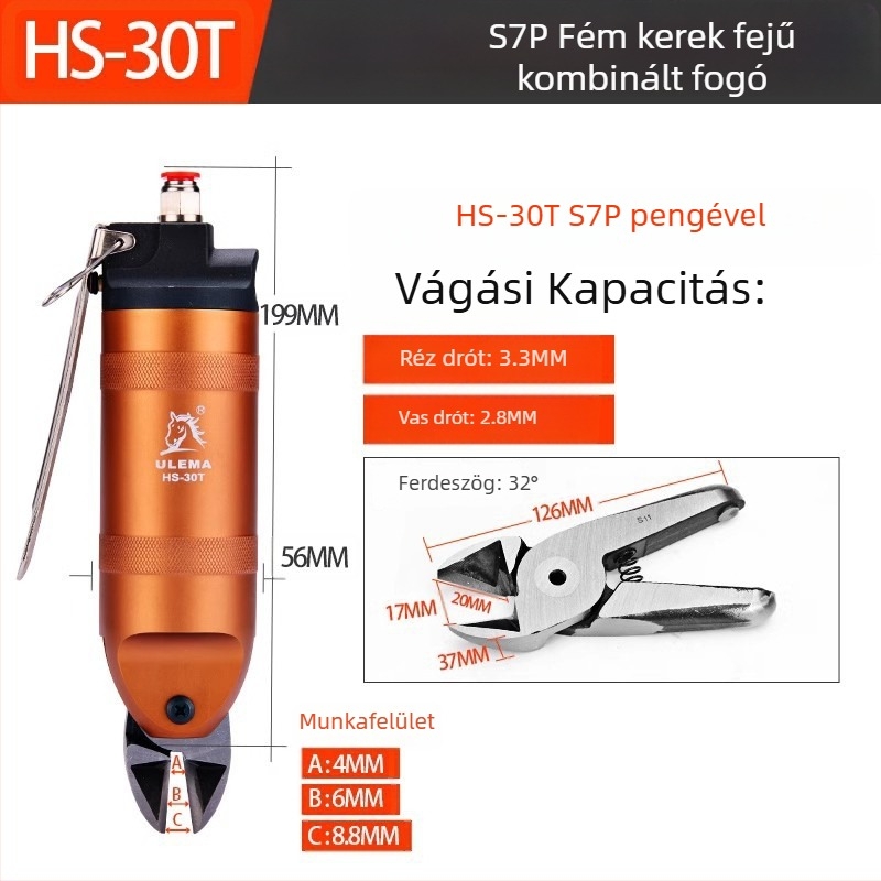 ULEMA pneumatikus olló – műanyag és vezetékek vágására, modell HS-30T