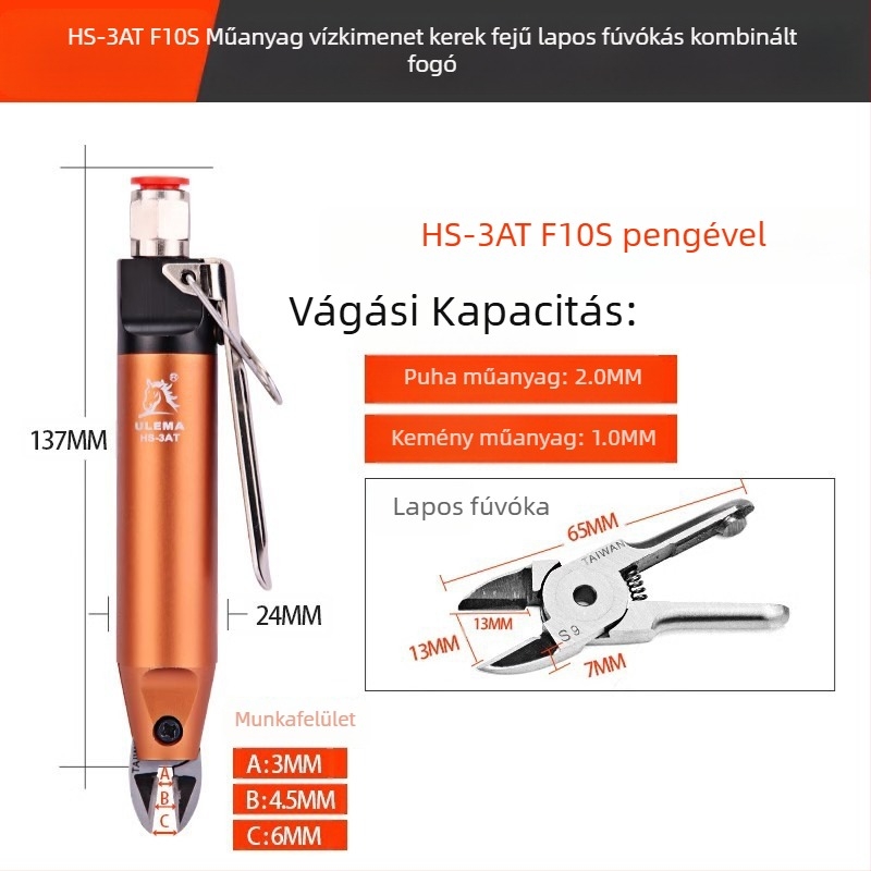 ULEMA pneumatikus olló – műanyag és vezetékek vágására, modell HS-30T