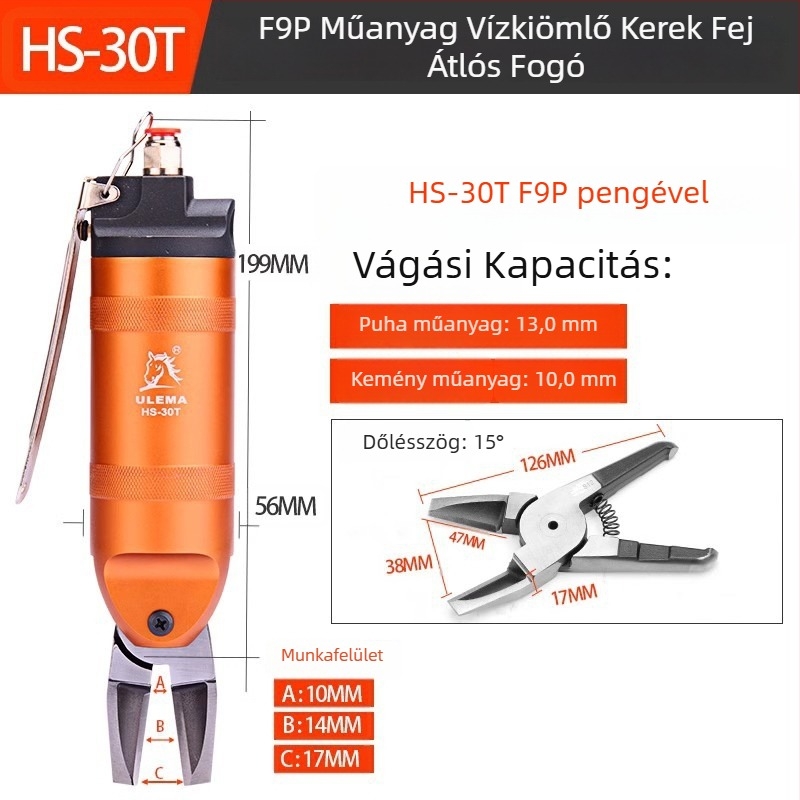 ULEMA pneumatikus olló – műanyag és vezetékek vágására, modell HS-30T